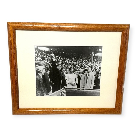 Other - Framed Repro Photo Franklin Roosevelt 1936 First Pitch Senators Yankees Opening